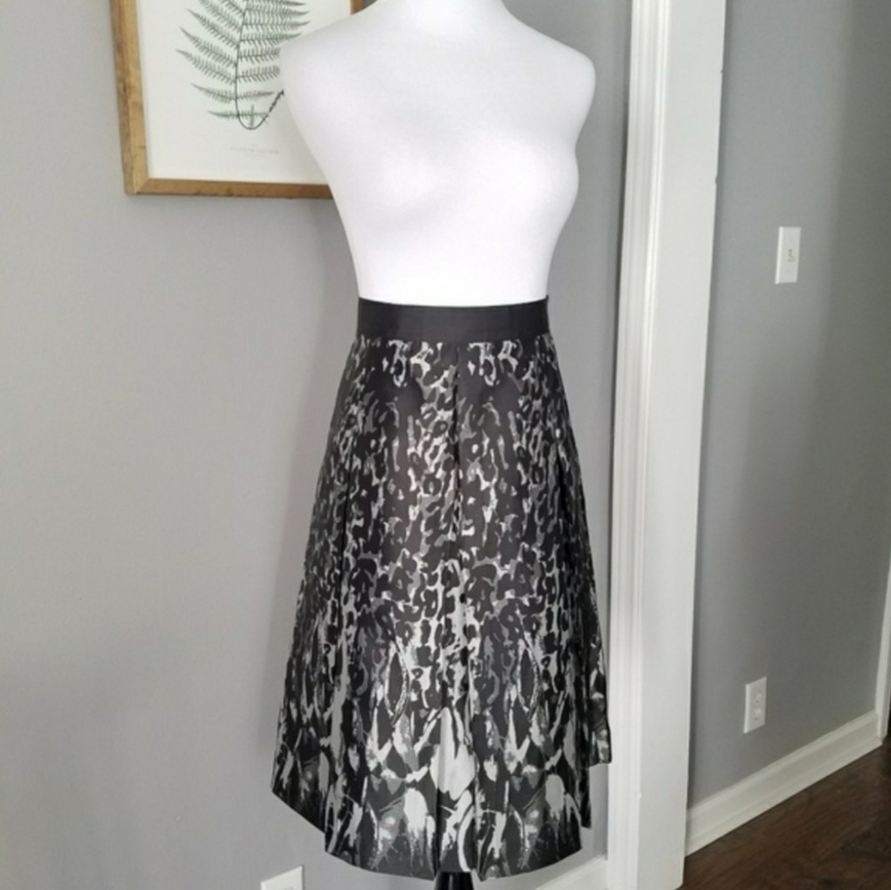 Mario Serrani Italy Black and Silver Midi Skirt